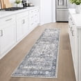thumbnail image 3 of GLATTICE Washable 2x6 Runner Rug Hallways Non Slip Rug Runners Vintage Floral Printed Super Soft Carpet Runners for Entryway Bedroom Bedside Kitchen Laundry Room, Grey Blue, 3 of 9