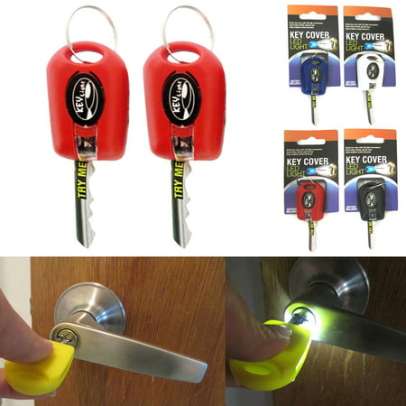 2 Key Cover LED Bright Light Keychain Torch Flashlight Keyring Case Cap New (Best Led Keyring Torch)