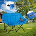 thumbnail image 3 of BOSSIN Double Oversized Camping Chairs for Adults,Folding Loveseat Camping Couch Support 440lbs with Back Pocket, 3 of 8