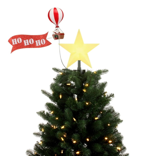 Mr. Christmas Animated Tree Topper - Santa in Balloon with banner