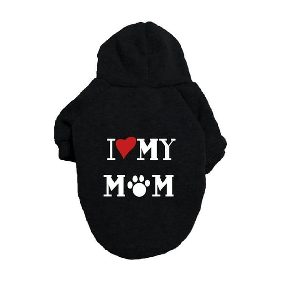 Black Dog Hoodie Pet Sweater Fleece Cloth Warm Clothes For Small Medium Large Xl Size Polyester Black
