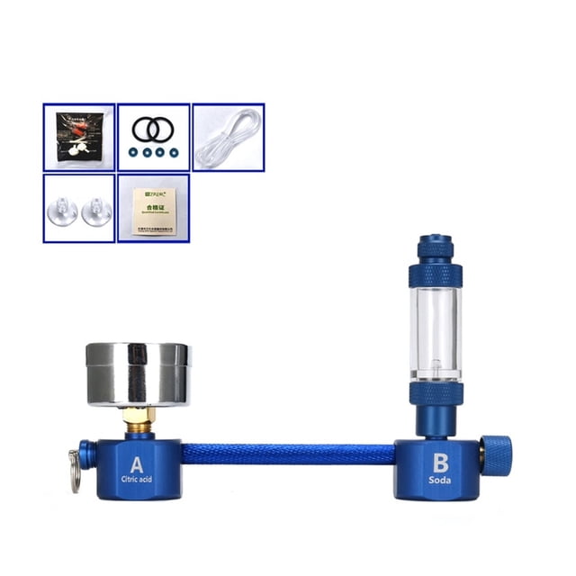 Fish Tank DIYCO2 Generator Solenoid Valve Bubble Counter Diffuser Reaction System Waterweed Growth Blue Version Of CO2 Generator ,Easy Installation