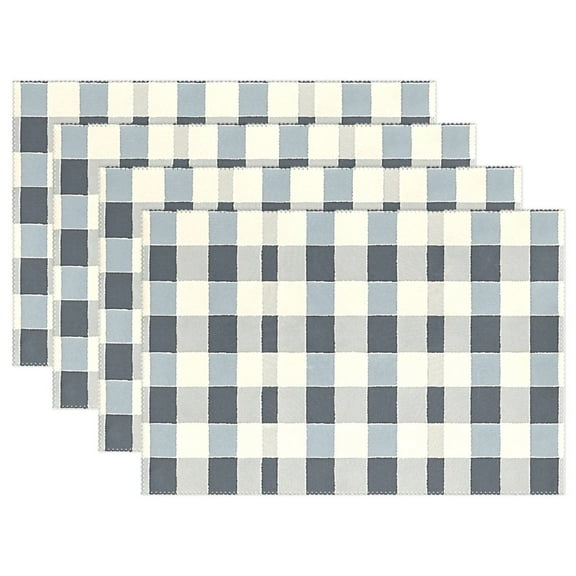 Ryvnso Placemats Set of 4 Checkered Vintage Dining Mats Heat-Resistant Non-Slip Washable Table Mat