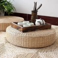 thumbnail image 2 of Cojín de tatami de 40cm, cojín redondo de paja, trenza hecha a mano, cojín de suelo para yoga, alfombrilla de asiento Afortunado Sencillez, 2 of 5