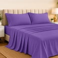 thumbnail image 3 of Lux Decor Rayon from Bamboo Blend Sheets Queen Size - 4 Piece Deep Pocket Bed Sheets Set, Purple, 3 of 9