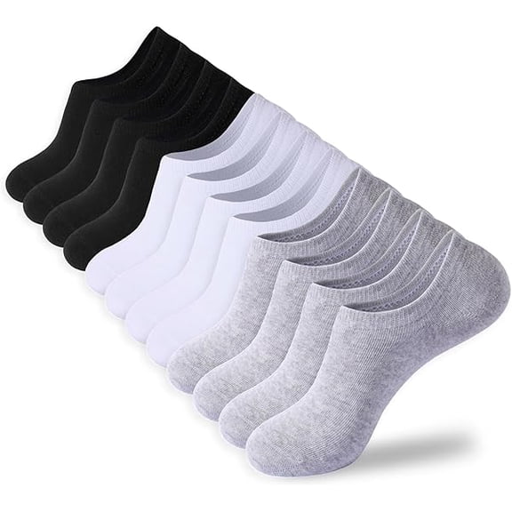 Eryueer 6/12 Pairs No Show Cotton Low Cut Socks - Men & Women's Bulk Liner Socks