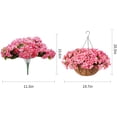 thumbnail image 3 of 2 Set Artificial Pink Geraniums Flowers for Indoors and Outdoors,with Hanging Baskets,24 Bundles of Flowers for Porch Home Patio Balcony Yard Home Decor, 3 of 8