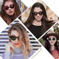 thumbnail image 3 of Dww-lot De Deux Lunettes Rouges + Sac Lunettes Noir Lunettes De Soleil Polarises Il De Chat Pour Femme, Protection Uv Lunettes De Soleil Rtro Troites, 3 of 4