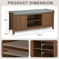 thumbnail image 5 of 2-Tier Shoe Storage Cabinet,43" Wooden Shoe Cabinet With Sliding Doors,Walnut Shoe Bench With Adjustable Shelves,Storage Bench for Entryway,Hallway,Bedroom, 5 of 7
