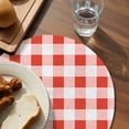 thumbnail image 3 of Orange Red Checkered Round Placemats Set of 8 for Dinning Tables,Heat-proof Braided Table Mats 13 Inch,Farmhouse Buffalo Plaid Washable Place Mat for Kitchen Restaurant Party Decor Table Setting, 3 of 9