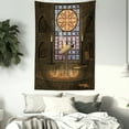 thumbnail image 3 of Gothic Tapestry, Lectern on Pentagram Symbol Medieval Architecture Candlelight in Dark Altar, Wall Hanging for Bedroom Living Room Dorm Decor, 40W X 60L Inches, Olive Green Mustard, by Ambesonne, 3 of 5