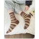 thumbnail image 2 of Zhuge pares de calcetines de algodón para mujer, finos, suaves, cómodos, transpirables, por encima del tobillo, para negocios, informales (marrón), 2 of 2