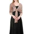 thumbnail image 1 of Wraps for Women Fashion Buckle Shiny Metal Shawl Scarf Solid Color Wrap Accessory for Elegant Outfits, 1 of 2