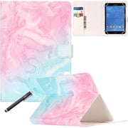 Universal 8.0" Case, Newshine PU Leather Stand Folio Case with Card Slots for Galaxy Tab 3, Tab 4, Note 8.0 / iPad Mini 1, 2, 3 / Amazon Kindle Fire HD, Fire HDX and More 8.0" - Blue & Pink