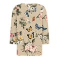 thumbnail image 4 of Ruimatai Women's 3/4 Sleeve V-Neck Button Down Shirt Casual Flowy Blouse with Pockets Comfortable Stylish Printed Tops for Women, 4 of 5