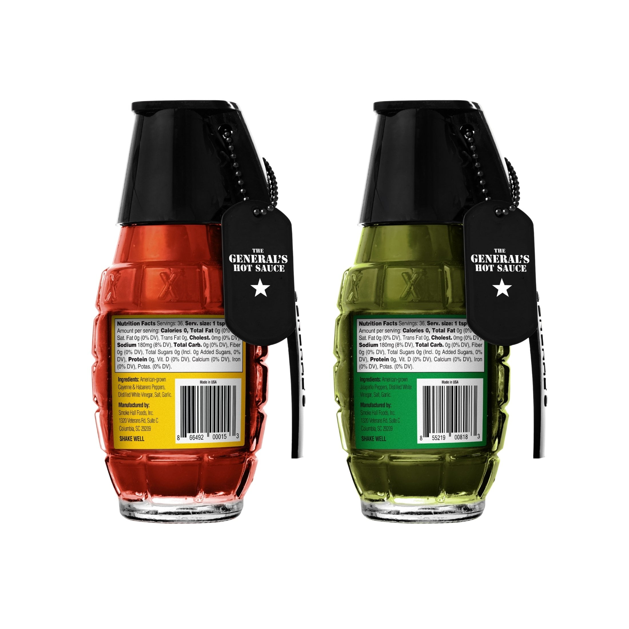 The General's Hot Sauce Gourmet Hot Sauce Duo Gift Set Cayenne and Jalapeño 2-Pack 6oz