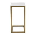 thumbnail image 4 of Baxton Studio Renzo Brushed Gold Metal End Table with Faux Marble in White, 4 of 9