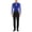 Blue, variant on Men's Latin Salsa Dance Leotard Long Sleeve Glitter Ballet Dance Unitards with Straight Leg Trousers Blue S