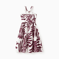 thumbnail image 3 of PatPat Tenues Assorties pour la Famille Chemises à Imprimé de Feuilles Rouges et Robe à Bretelles avec Ceinture pour Hawaii/croisière/centre de Villégiature/tenue Décontractée, 3 of 6