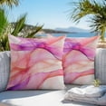 thumbnail image 4 of Ombre Purple Pink Marble Texture Outdoor Pillow Covers Pack of 2 Abstract Waves Art Waterproof Throw Pillow Covers Decorative Cushion Cases for Patio Garden Tent Balcony Couch 26x26 inch, 4 of 8