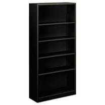 HON HS72ABC.P 34.5 in. x 12.63 in. x 71 in. 5-Shelf Metal Bookcase - Black