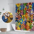 thumbnail image 3 of Colorful Bohemian Flowers Shower Curtain - Funky Retro Hippie 60s 70s Aesthetic, Washable Polyester Durable Fabric, Includes Hooks, 72x84 Inch, Perfect for Vintage-Inspired Bathrooms, 3 of 6