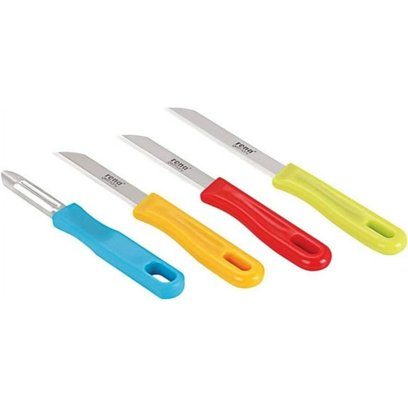 RENA 4 pcs Knife Set - 3 Kitchen Knives and 1 peeler Set