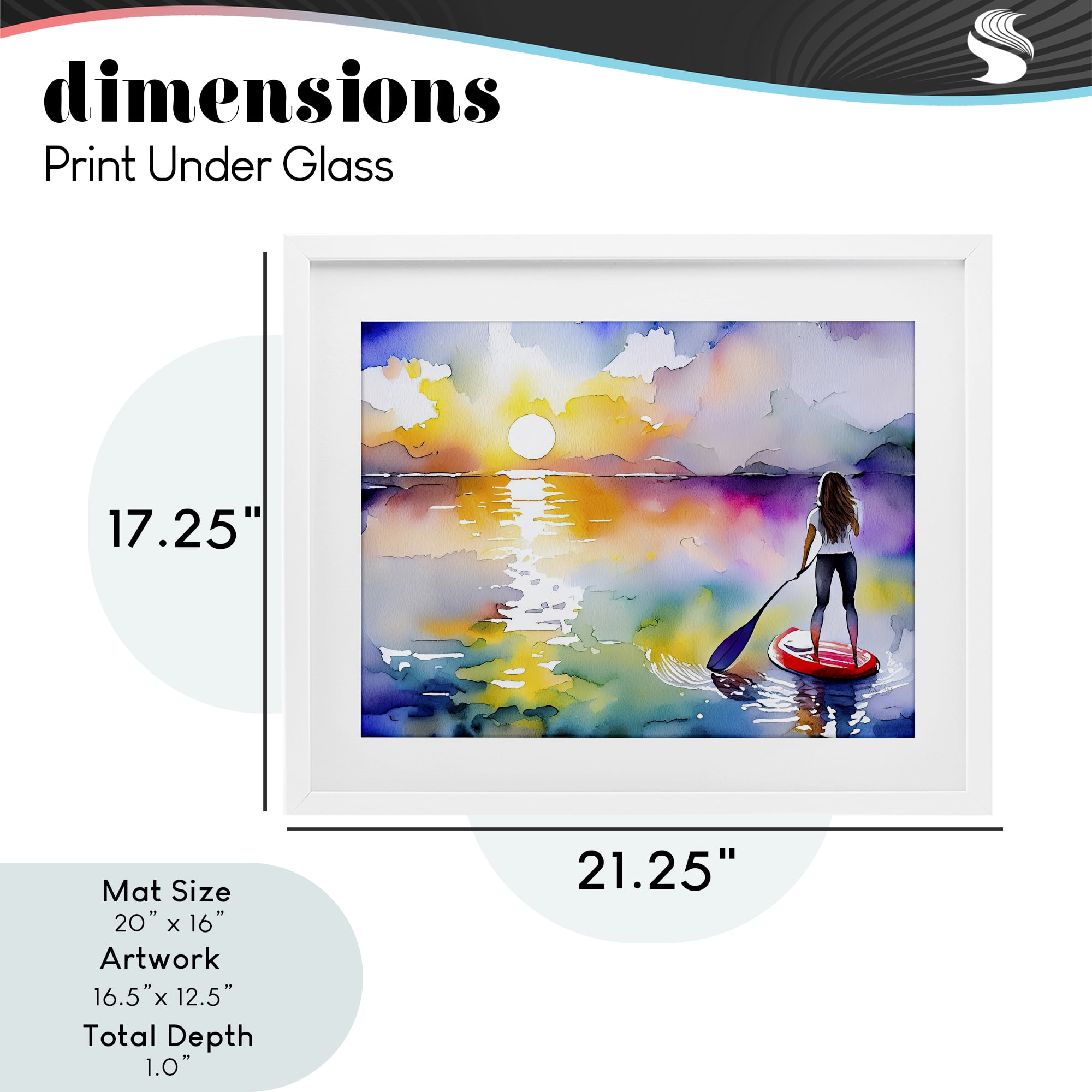 Stupell Industries Sunset Paddle Drift White Framed Print Under Glass, design by Shelly Craig