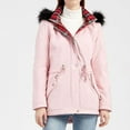 thumbnail image 4 of YOIAVAIOY Women's Down Hooded Jacket Long Winter Warm Puffer Coat Water-Resistant Outwear Thicken Zip Parka Jackets with Faux Fur Hood Ski Snow Winter Hiking Coats Pink XXL, 4 of 9