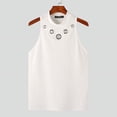 thumbnail image 3 of INCERUN Mens Sleeveless Hollow Out High Neck Knitting Cami Shirt Vests Casual Solid Tanks Tops, 3 of 4
