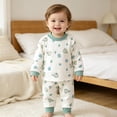 thumbnail image 5 of NIEWTR Toddler Girls Pajamas 2T 3T 4T 5T 6T 2-Piece Outfits Kids Pjs Set Soft Stretchy Long Sleeve Top and Pants Children's Gift Loungewear 2pcs Sleepwear Set(A-Green,12-24 Months), 5 of 9