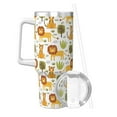 thumbnail image 2 of Balery Tiger Lion Pattern 40oz Stainless Steel Tumbler Double Wall Vacuum Insulated Water Bottle Ice Bully Insulated Tumbler With Handle And 2 in 1 Straw Lid, 2 of 8