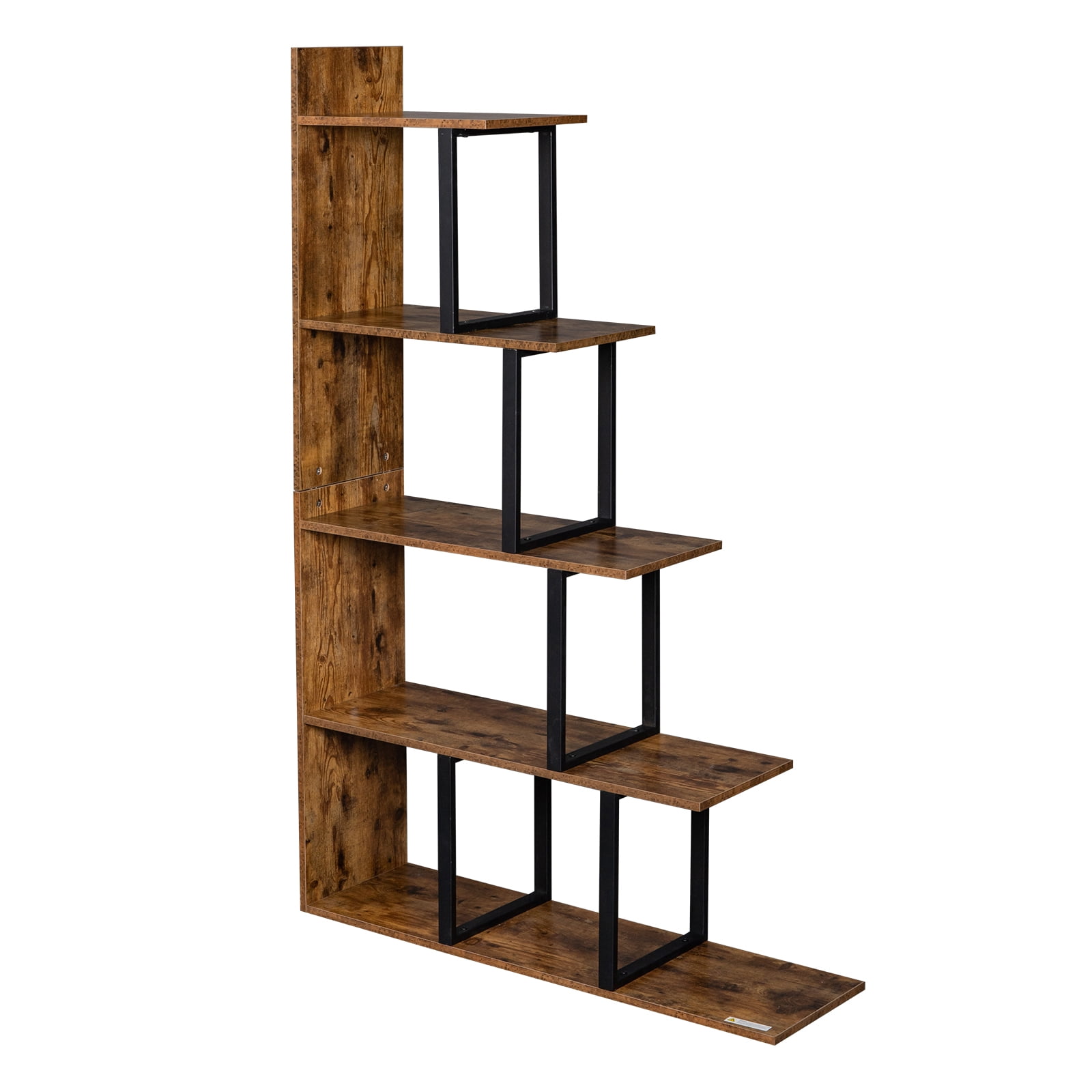 Kepooman 5-Tier Bookshelf, Industrial Vintage Freestanding Bookcase Multipurpose Storage Display Rack, Modern Industrial Metal Bookcase Display Rack and Storage Organizer for Living Room Bedroom Kepooman 5-Tier Bookshelf, Industrial Vintage Freestanding Bookcase Multipurpose Storage Display Rack, Modern Industrial Metal Bookcase Display Rack and Storage Organizer for Living Room Bedroom