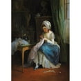 thumbnail image 2 of Jean-François Garneray 11x14 Gold Ornate Wood Frame and Double Matted Museum Art Print Titled - Young Girl Embroiding in an Interior, 2 of 4