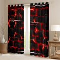 thumbnail image 2 of Feelyou Pixelate Miner Game Blackout Curtains Set of 2 (52x84 Each), Neon Futuristic Honeycomb Window Curtains, Gamepad Camo Black Red Curtains and Drapes, Curtains and Drapes Home Decor, 2 of 6