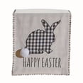 thumbnail image 2 of Easter Table Runner - Premium Double-Layer Cotton Linen Fabric, Hand Embroidered Bunny Design (Front) & Black White Plaid (Back) - Kitchen Dining Room Home Party Decoration, 2 of 11