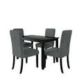 thumbnail image 4 of Home Design Guymon 5-Piece Dining Set with 1 Rectangular Table and 4 Slat-Back Cushioned Chairs, Black/Gray, Modern Style, Space-Saving, 4 of 5