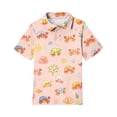 thumbnail image 4 of Girls Polo Shirt Henley Short Sleeve Cute Cartoon Animal Print School Uniform Button Closure Active Causal T Shirts, 150, 4 of 5