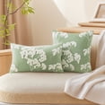thumbnail image 2 of REGALWOVEN Pack of 2 Velvet Soft Decorative Throw Pillow Covers Plum Blossom Embroidery Pillowcases for Sofa Bedroom Couch Car Green 20" x 12", 2 of 7