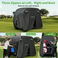 thumbnail image 6 of 10L0L Golf Cart Cover 4 Passenger for Yamaha EZGO Club Car, 420D Waterproof Sunproof Dustproof Enclosure Cover, Black, 6 of 7