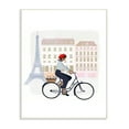 thumbnail image 3 of The Stupell Home Decor Collection Eiffel Tower Scene Paris Man in a Beret Riding His Bike Wall Plaque Art, 10 x 0.5 x 15, 3 of 5