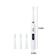 thumbnail image 3 of Fiudx Cepillo de Dientes Eléctrico, Pantalla Lcd de 9 Velocidades, 4 Cabezales de Repuesto, Resistencia Al Agua Ipx7, Recargable Por Usb, 30 Días de Duración de La Batería, Ideal para Viajes, Blanco/, 3 of 6