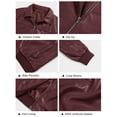thumbnail image 5 of Women Faux Leather Jackets Bomber Casual Zip Moto Biker Coat, 5 of 6