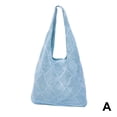 thumbnail image 5 of Woven Shopping Bags Simple Large Capacity Aesthetic Knit Shoulder Handbag B, 5 of 5