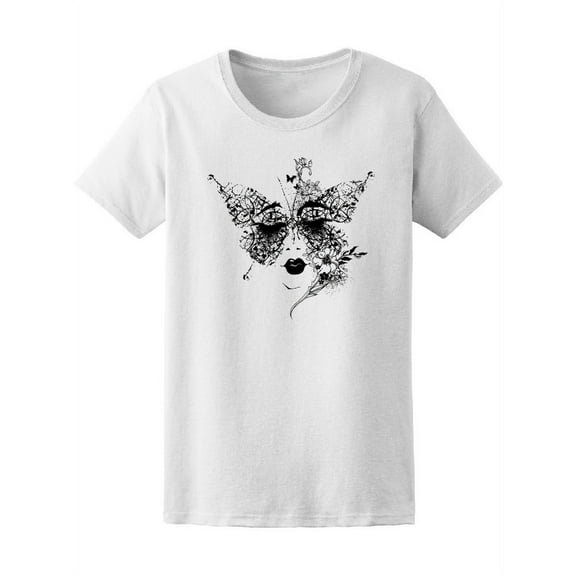 Butterfly Veil Goth Girl T-Shirt Women -Image by Shutterstock, Female Medium