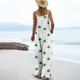 thumbnail image 4 of Cavosen St. Patrick's Day Plus Size Oversized Linen Jumpsuits Long Overalls with Pocket Print Lightweight Summer Vacation Rompers, 4 of 6