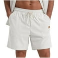 thumbnail image 2 of DPTALR George Men's Summer Corduroy Drawstring Shorts Loose Solid Color,Breathable & Durable for Outdoor Fitness & Beach,White,Big and Tall Men XXL, 2 of 5