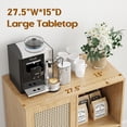 thumbnail image 3 of Aukfa Rattan Sideboard Cabinet with Wine Rack, Wooden Buffet Bar Cabinet with Storage for Kitchen, Dining Room,Black, 3 of 8