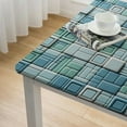 thumbnail image 4 of HAOXIT  Checkered Vinyl Tablecloths Rectangle, Fall Halloween Outdoor Waterproof Oil Resistant Wipeable Table Cloth Cover for Christmas and Camping Picnic, Green 60''x60'', 4 of 7