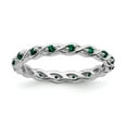 thumbnail image 2 of Created Emerald Sterling Silver Ring, 2 of 8